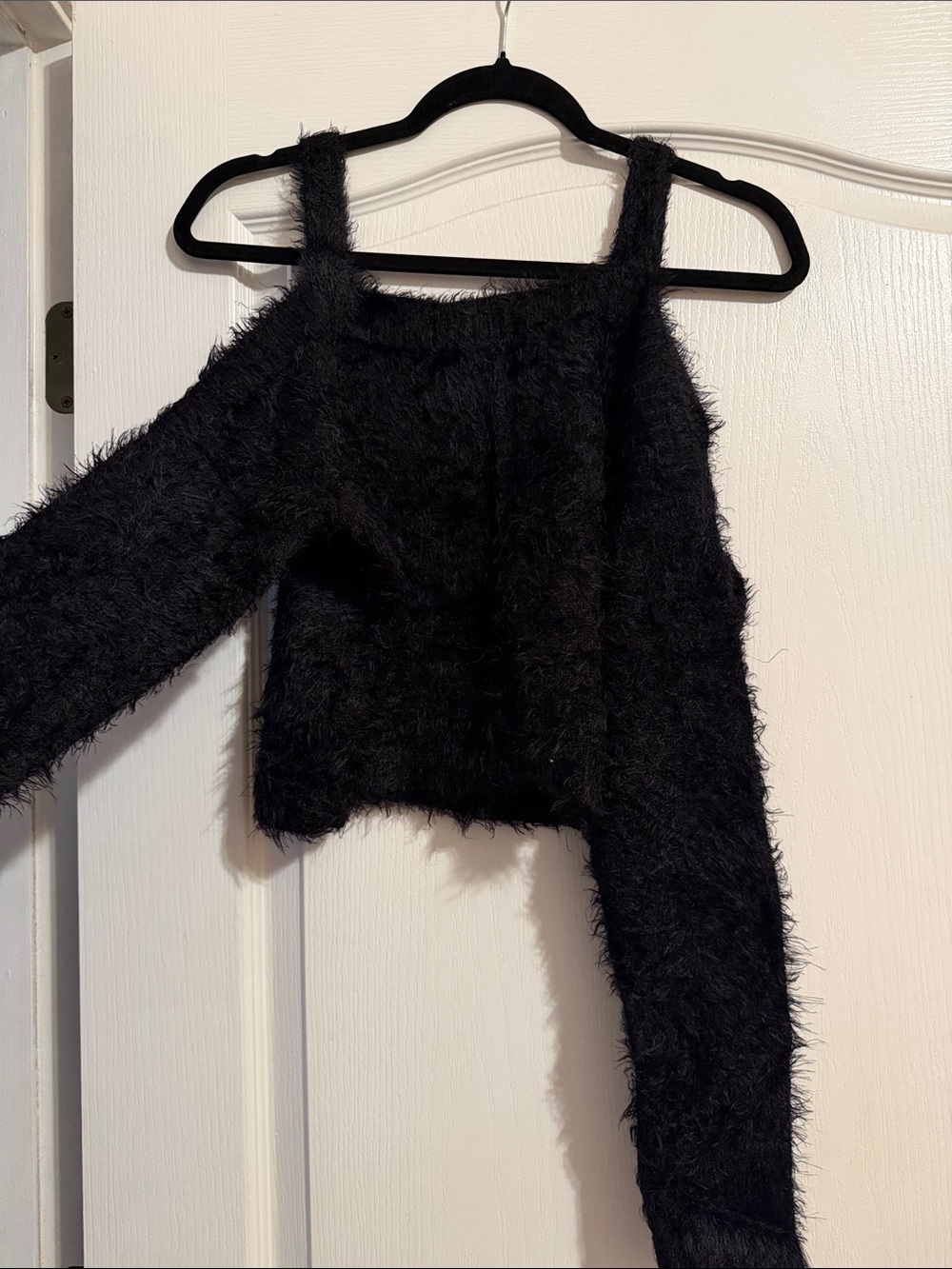 BB Dakota Plush Black Fuzzy Knit Sweater